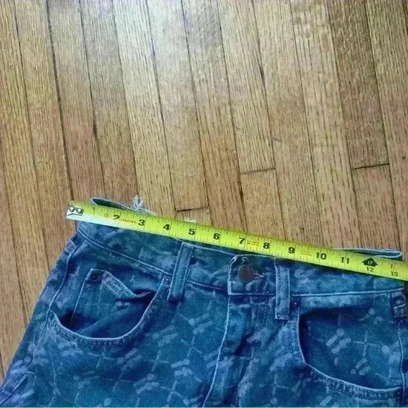 iets frans... Monogram Jeans High Rise Wide Legs Retro Sz 27W - Picture 7 of 10